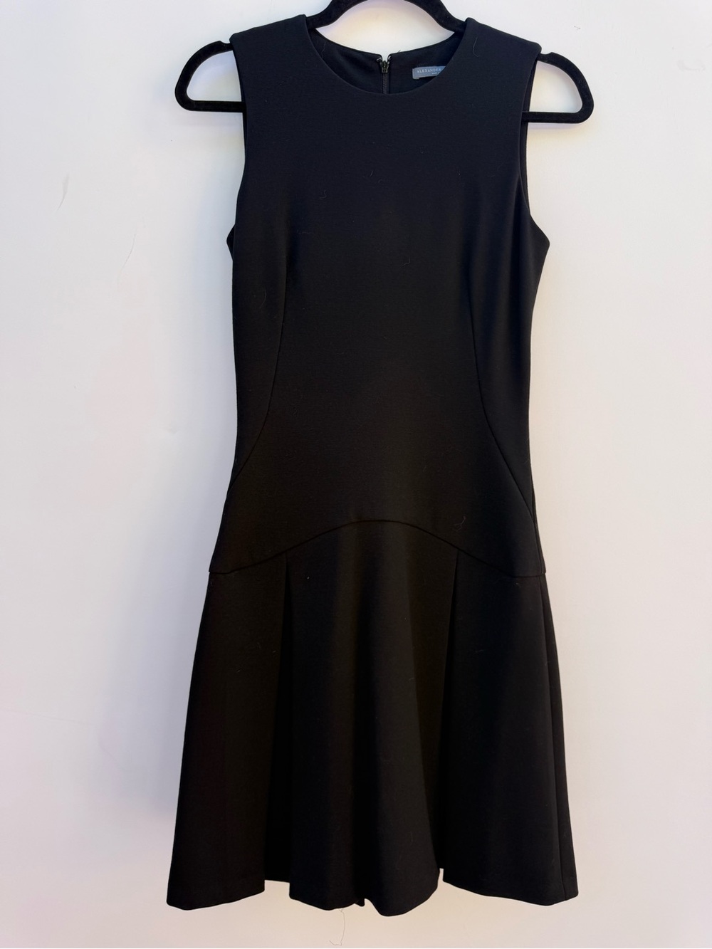 Alexander McQueen Black Sleeveless Fit-and-Flare Dress Sz 38